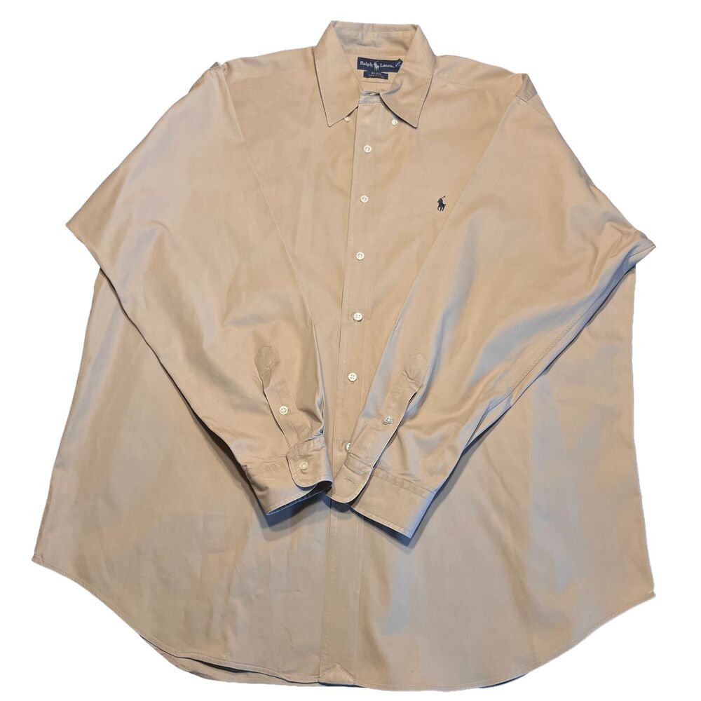 Men's Ralph Lauren Blake Fit Dress LS Beige - XLarge